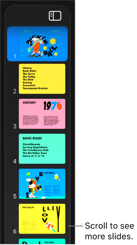 The slide navigator.