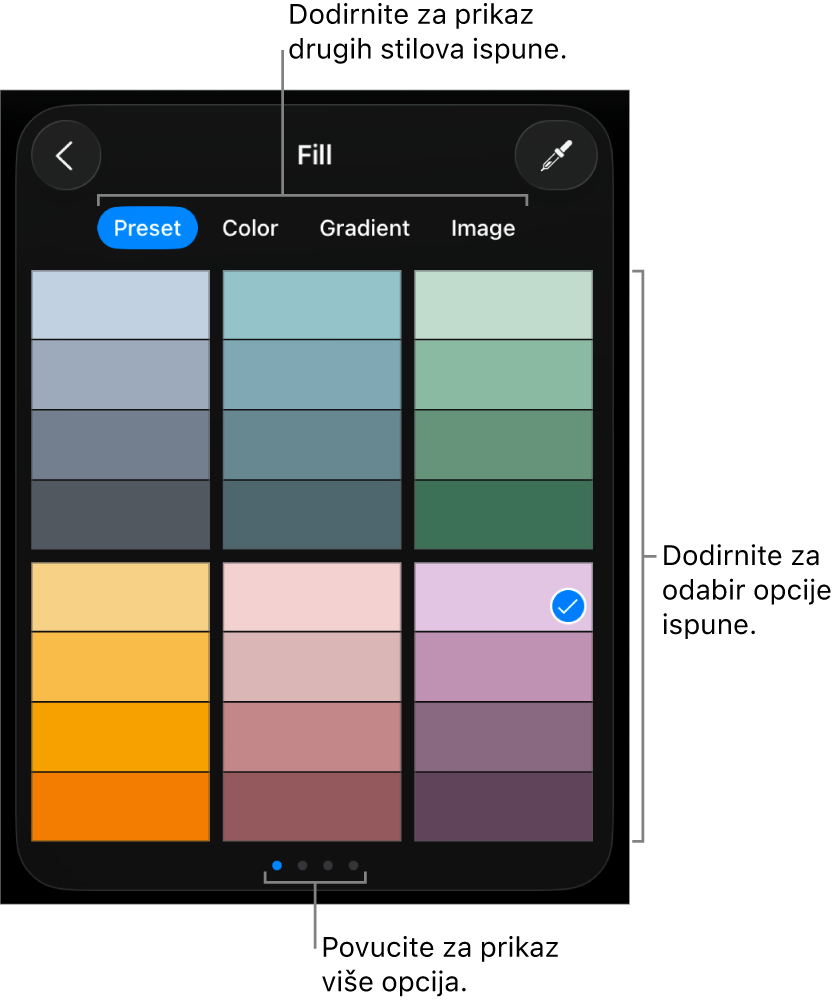 Opcije ispune u kartici Stil.