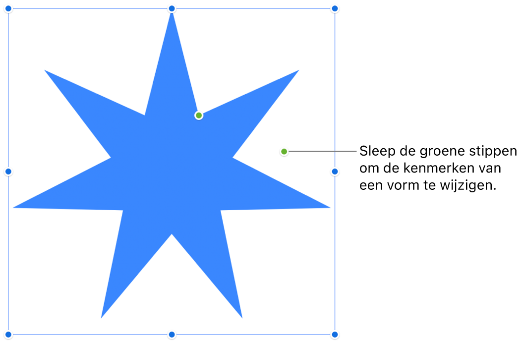 Een object met selectiegrepen.