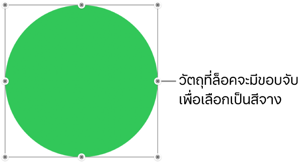 วัตถุที่ล็อคไว้ที่มีขอบจับเพื่อเลือกที่ถูกทำให้จางลง