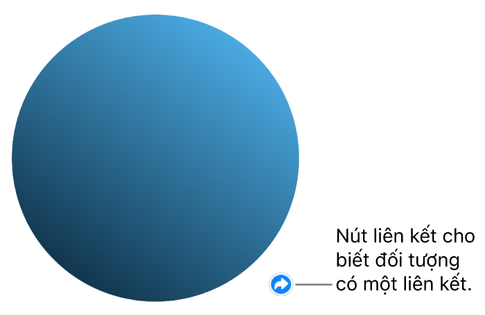 Vòng tròn có nút liên kết biểu thị rằng đối tượng có một liên kết.