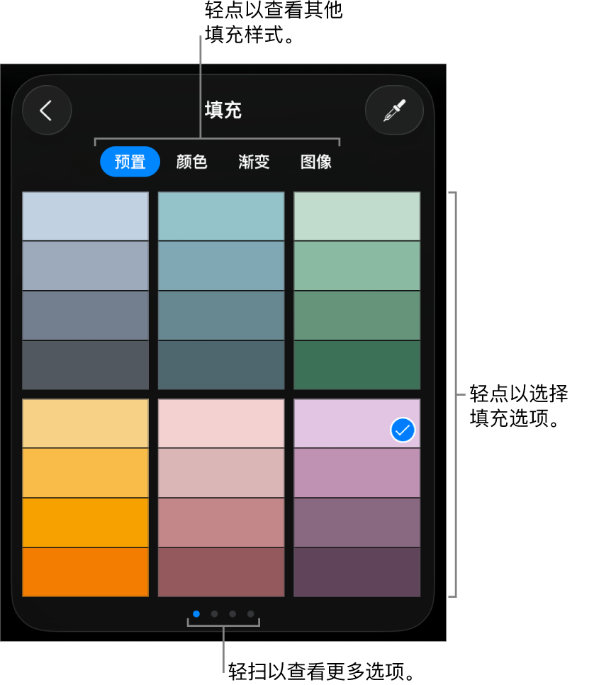 “样式”标签中的“填充”选项。