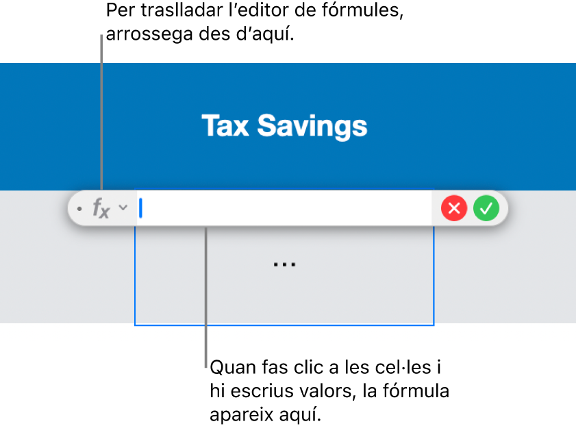 L’editor de fórmules.