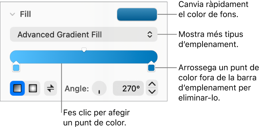 Control per omplir objectes amb colors.