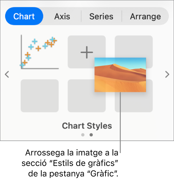 Arrossegar una imatge als estils de gràfic per crear un nou estil.