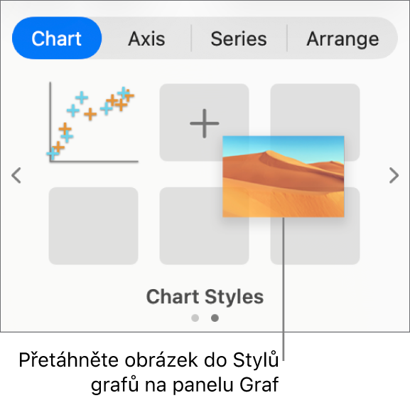Vytvoření nového stylu přetažením obrázku mezi styly grafů
