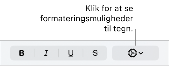 Knappen Avancerede indstillinger ud for knapperne Fed, Kursiv og Understreget.