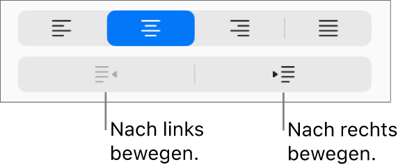 Optionen für die Absatzausrichtung