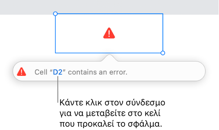 Σύνδεσμος σφάλματος κελιού.