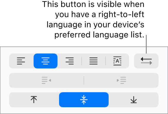 The Paragraph Direction button in the Alignment section of the Format sidebar.