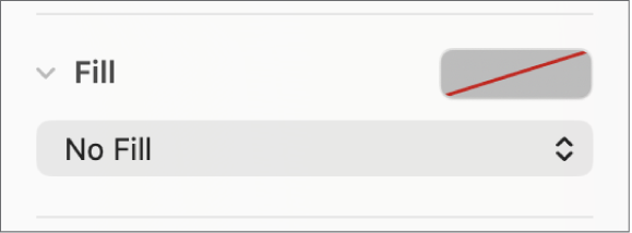 The Fill controls with No Fill selected.