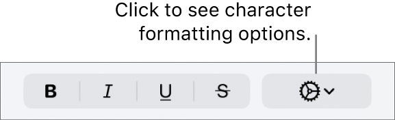 The Advanced Options button next to Bold, Italic and Underline buttons.