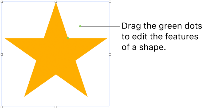 A shape with selection handles.
