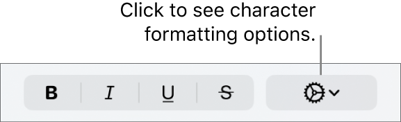 The Advanced Options button next to Bold, Italic and Underline buttons.