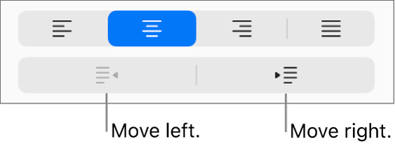 Paragraph alignment options.