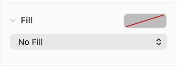 The Fill controls with No Fill selected.