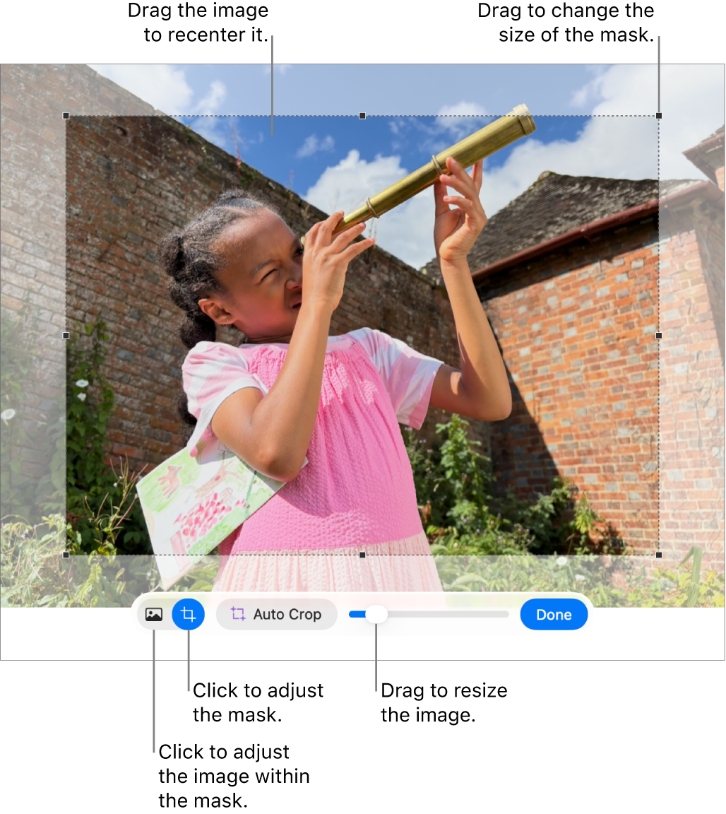 The mask controls over a photo.