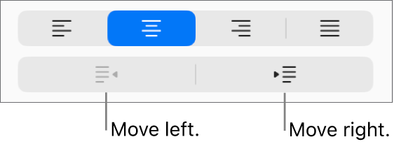 Paragraph alignment options.