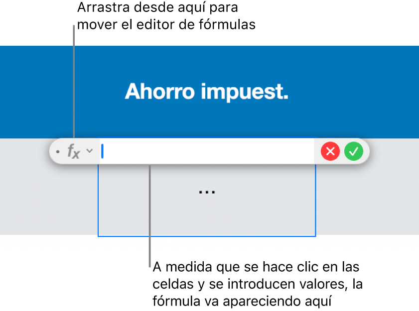 El editor de fórmulas.