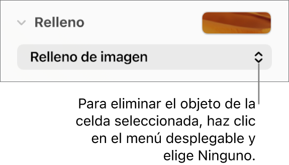 El control para eliminar un objeto de la celda seleccionada.