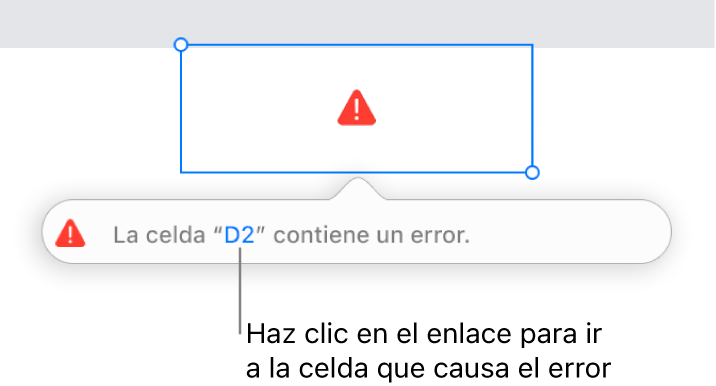 Enlace de error de celda.