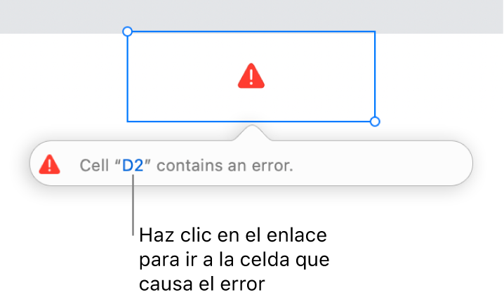 Enlace de error de celda.