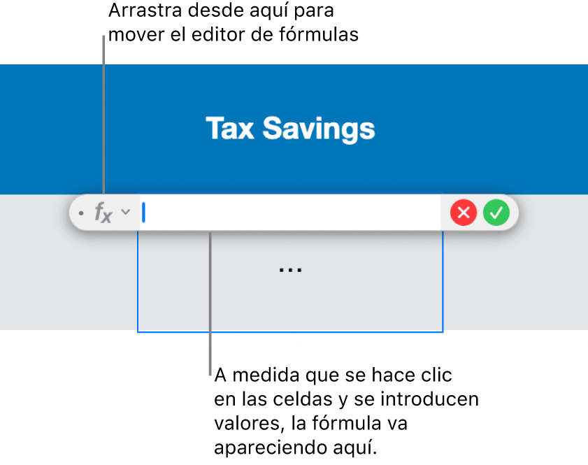 Editor de fórmulas.