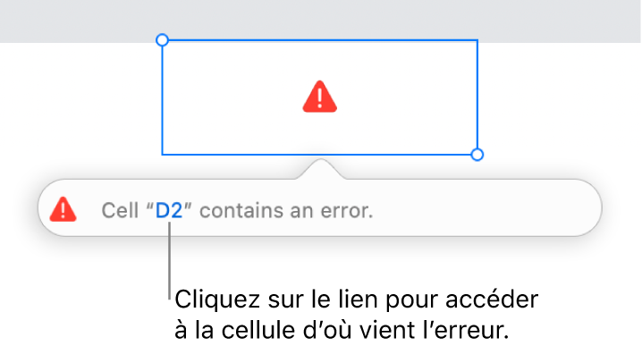 Lien d’erreur de cellule.
