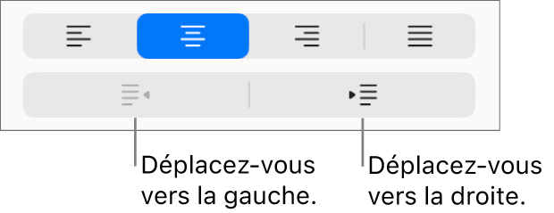 Options d’alignement de paragraphe.