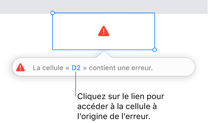 Lien d’erreur de cellule.