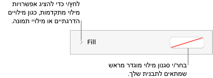 כלי בקרה לבחירת צבע מילוי.
