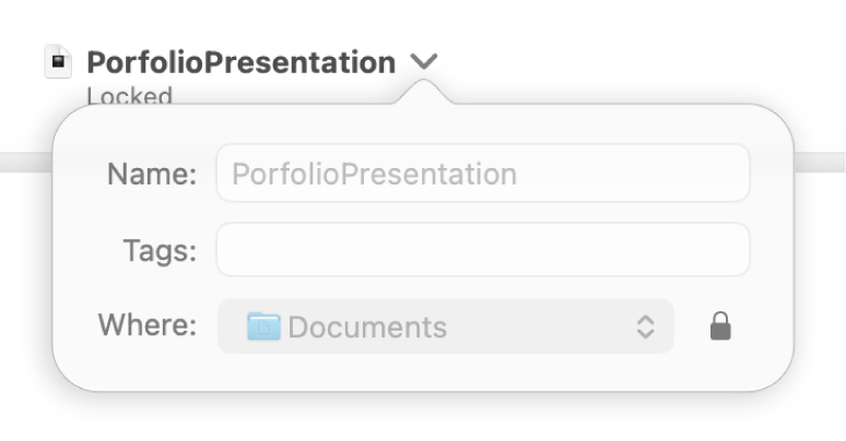 प्रस्तुतीकरण को लॉक य अनलॉक करने के लिए पॉप-अप।