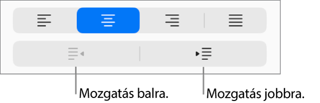 Bekezdésigazítási lehetőségek.