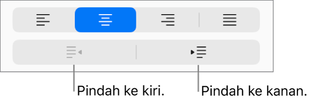 Pilihan perataan paragraf.