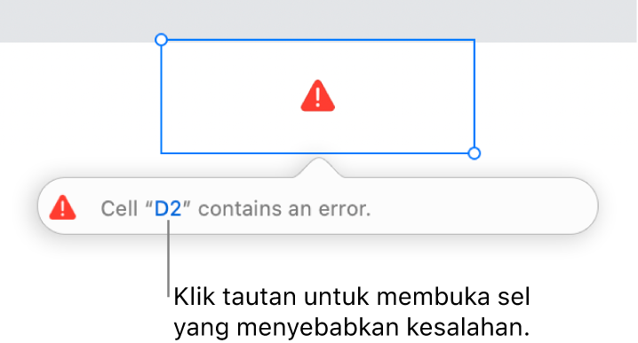 Tautan kesalahan sel.