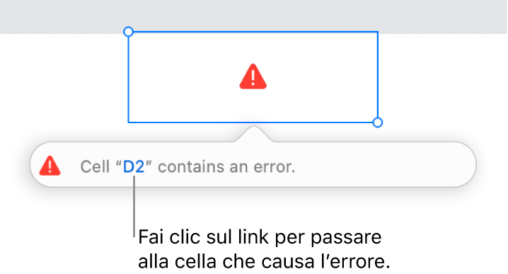 Link all’errore di una cella.