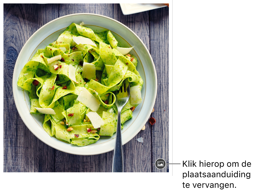 Een afbeelding met de knop 'Vervang afbeelding'.
