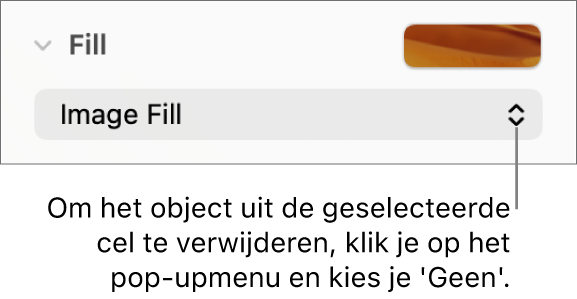 De regelaar voor het verwijderen van een object uit de geselecteerde cel.