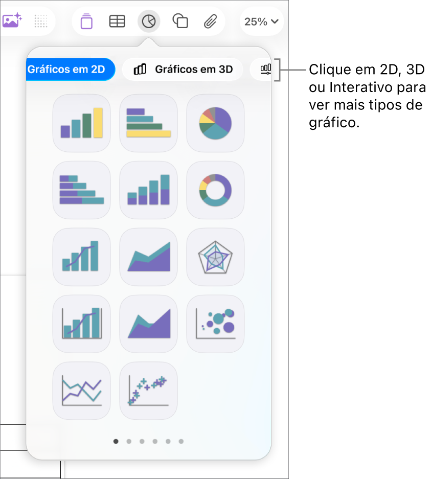 Menu adicionar gráfico.