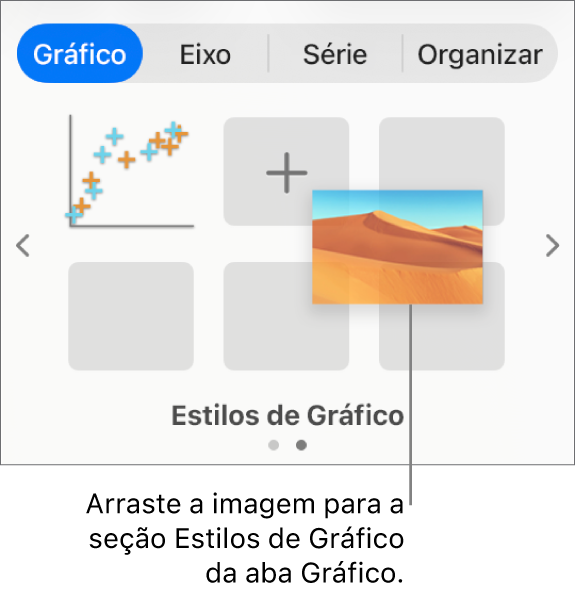 Arrastando uma imagem para os estilos de gráfico para criar um novo estilo.