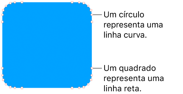 Uma forma com pontos editáveis.