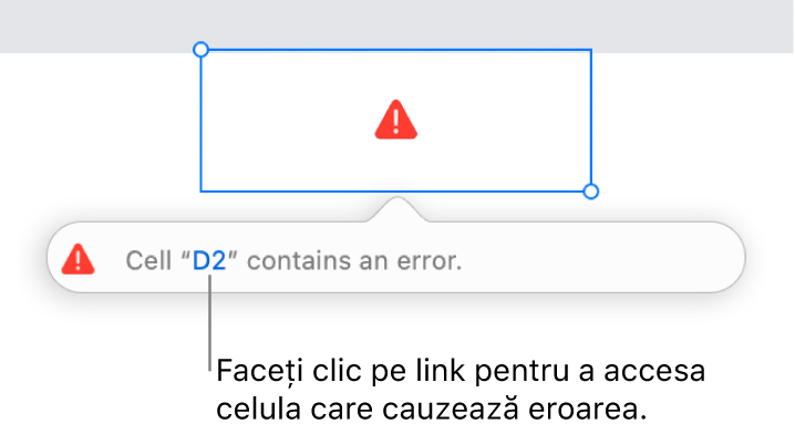 Un link către eroarea celulei.
