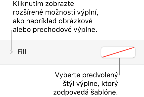 Ovládacie prvky na výber farby výplne.