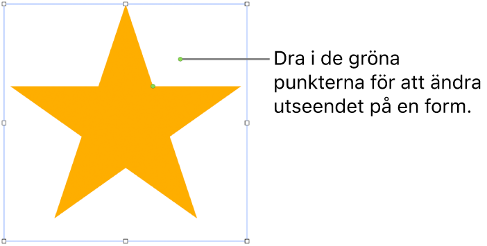 En form med markeringshandtag.