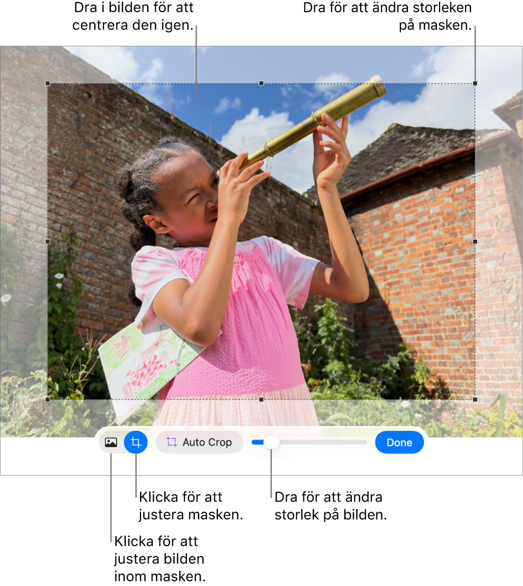 Maskreglagen över en bild.