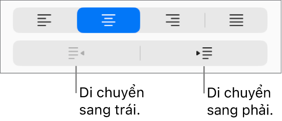 Tùy chọn căn chỉnh đoạn.