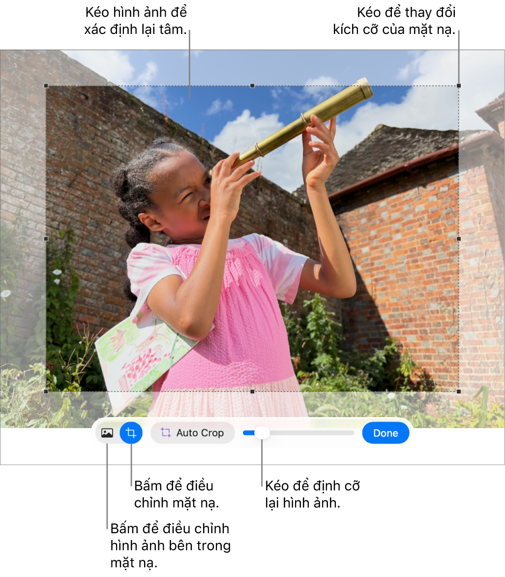 Các điều khiển mặt nạ ở trên ảnh.