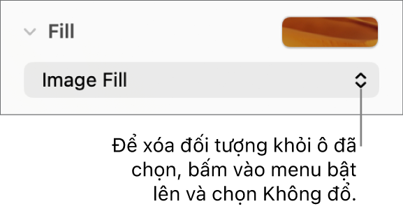 Điều khiển để xóa một đối tượng khỏi ô đã chọn.