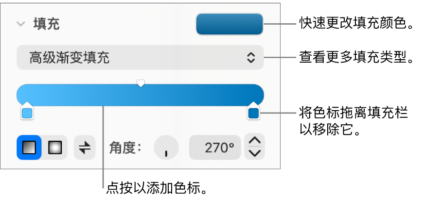 用于使用颜色填充对象的控制。