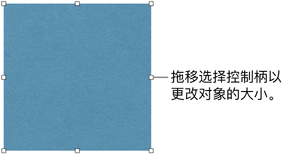 其边框上具有白色方形可用于更改对象大小的对象。